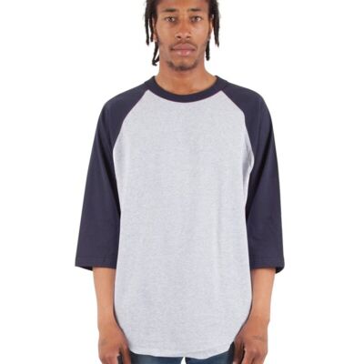 Unisex Raglan Three-Quarter Sleeve T-Shirt Thumbnail