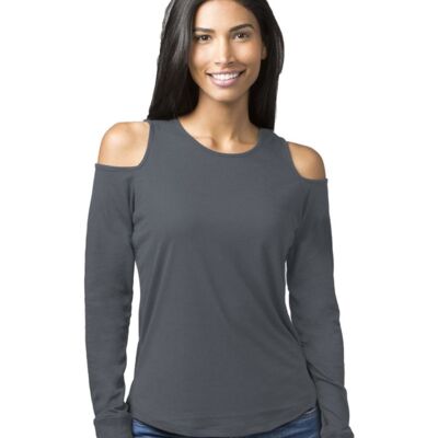 Women's Cold Shoulder Long Sleeve T-Shirt Thumbnail