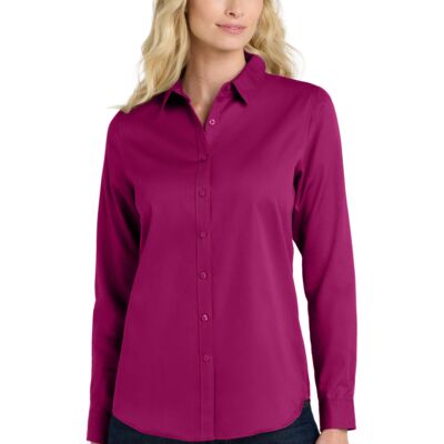 Ladies Long Sleeve SuperPro React Twill Shirt Thumbnail